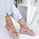 Shoes 7CM Heel Lace Up Sandals  Summer Women Shoes