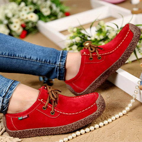 Shoes Leather Sneakers Lace-up Summer Women Shoes