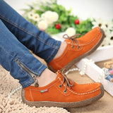 Shoes Leather Sneakers Lace-up Summer Women Shoes